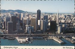 San Francisco CA Financial District & Embarcadero Ctr Chrome Postcard