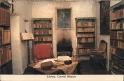 Library, Mission San Carlos Borromeo Postcard