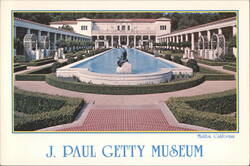J. Paul Getty Museum with Fountain and Gardens Postcard