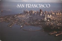 Aerial View of San Francisco with Fisherman's Wharf Postcard