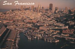 Aerial View of Fisherman's Wharf, San Francisco Postcard