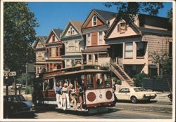San Francisco Cable Car and Victorian Architecture Postcard