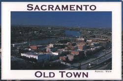 Aerial View of Old Town Sacramento, California Postcard