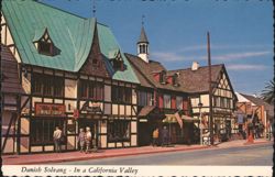 Danish Solvang Street Scene with Half-Timbered Buildings Postcard