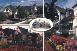 Solvang, California: Danish Village Architecture & Windmills Postcard