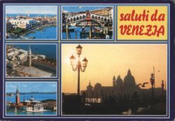 Multiple Views of Venice: Rialto Bridge & Grand Canal Postcard