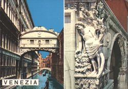 Venice: Bridge of Sighs and Palazzo Ducale Carving Postcard