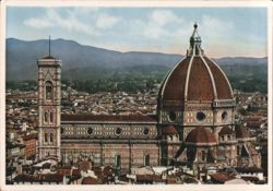 Florence Cathedral and Giotto's Bell Tower Panorama Postcard