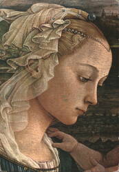 Our Lady worshipping the Child by Filippo Lippi Postcard