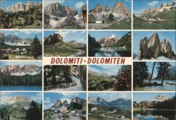 Dolomites Mountain Range Collage Postcard