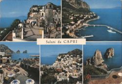 Capri Island Views with Faraglioni Rocks and Marina Postcard