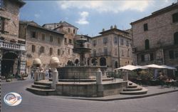 Assisi Piazza del Comune with Fountain Postcard