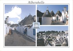 Alberobello Trulli Houses, Multiple Views Postcard