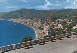 Riviera dei Fiori - Alassio Panoramic Coastal View Postcard
