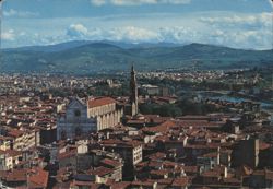 Florence Cityscape with Santa Croce Church Postcard