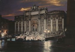 Trevi Fountain - Night View Postcard