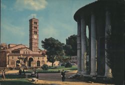 Rome - Temple of Vesta & Santa Maria in Cosmedin Church Postcard