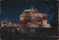 Castel Sant'Angelo at Night, Rome Postcard