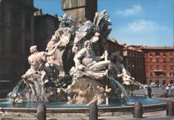 Fountain of Four Rivers, Piazza Navona, Roma Postcard
