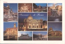 Souvenir of Rome Landmarks Postcard