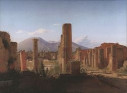 The Forum, Pompeii, with Vesuvius in the Distance Postcard