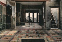 Paquius Proculus House, Pompeii Interior with Mosaic Floor Postcard