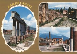 Pompeii Excavations - Ancient Roman Ruins Postcard