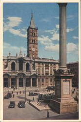 Rome: Santa Maria Maggiore Basilica Facade with Column Postcard