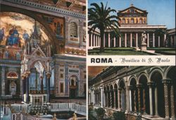 Rome, Basilica of St. Paul Outside the Walls Interior, Exterior & Cloister Postcard