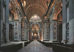 Interior View of St. Peter's Basilica Postcard