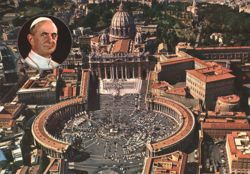 Pope Paul VI and St. Peter's Square Aerial View, Rome Postcard