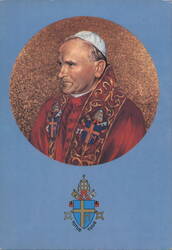 Pope John Paul II Portrait and Coat of Arms Postcard