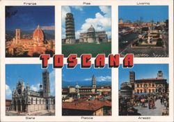 Toscana Multi-View with Florence, Pisa, Siena Postcard