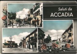 Accadia: Via Borgo, Piazza S. Luigi, and Via Roma Views Postcard
