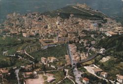 Assisi Aerial View with Rocca Maggiore Postcard