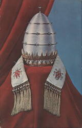 Pope Paul VI's Papal Tiara on Red Velvet Postcard
