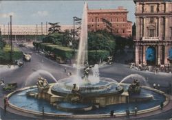 Fountain of the Naiads in Rome's Piazza Esedra Postcard