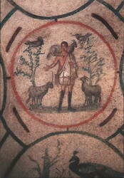 The Good Shepherd Fresco, Catacomb of Priscilla Postcard