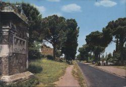 Via Appia Antica with Ancient Roman Tombs, Rome Postcard