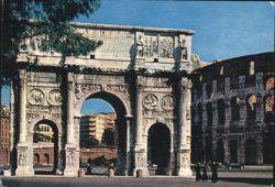 Arch of Constantine and Colosseum - Rome Postcard