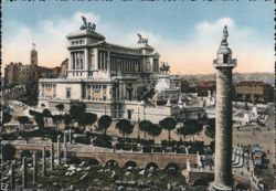 Vittorio Emanuele II Monument and Trajan Forum, Rome Postcard
