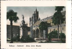 Palermo Cathedral with Santa Rosalia Statue Postcard