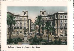 Piazza G. Cesare and Via Roma, Palermo Postcard