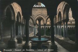 Monreale Benedictine Convent Cloister Interior Postcard