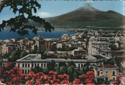 Mount Vesuvius and Bay of Naples City View from Hill Postcard