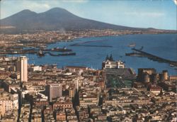 Panoramic View of Naples and Mount Vesuvius from St. Martin's Postcard
