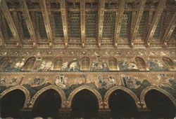 Monreale Cathedral Interior: Mosaics and Ornate Ceiling Postcard