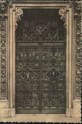 Bronze Door of the Milan Cathedral Postcard