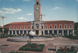 Piazza del Popolo with Clock Tower and Fountain, Latina Postcard