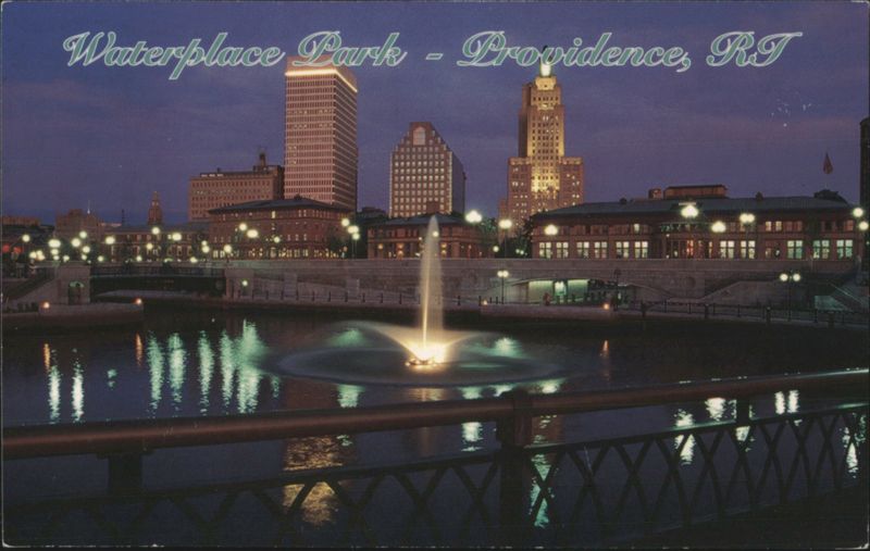 Waterplace Park Skyline at Dusk, Providence, RI Rhode Island